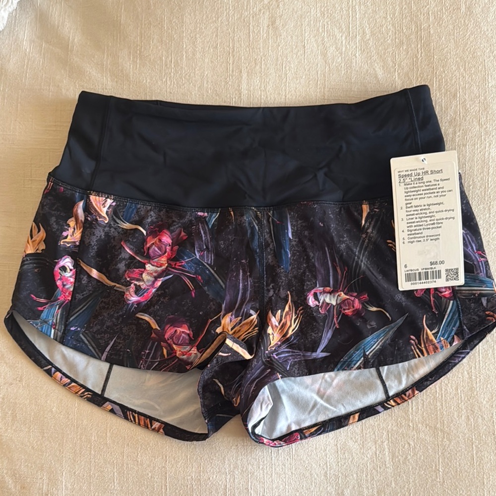Floral Women's Shorts - Black and Multicolor